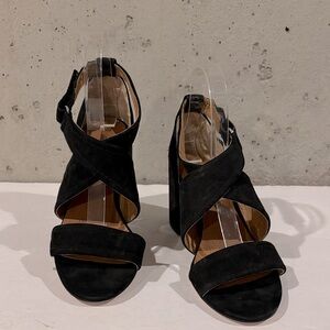 Corso Como Black Suede Nattie Strappy Heels - Size 8